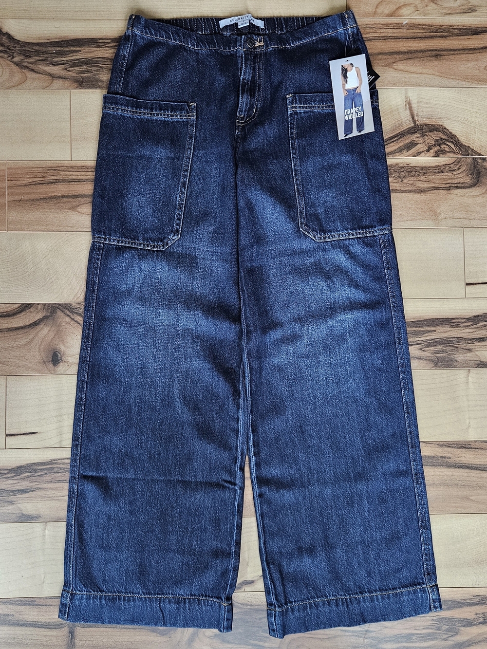 Celebrity Pink Indigo Relaxed Wide-Leg Jeans